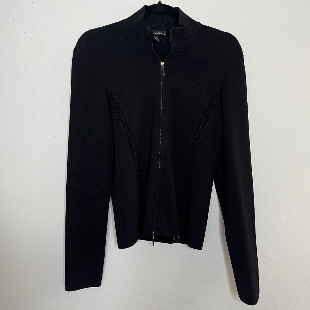 Lillie Rubin Full Zip Black Jacket Size Large